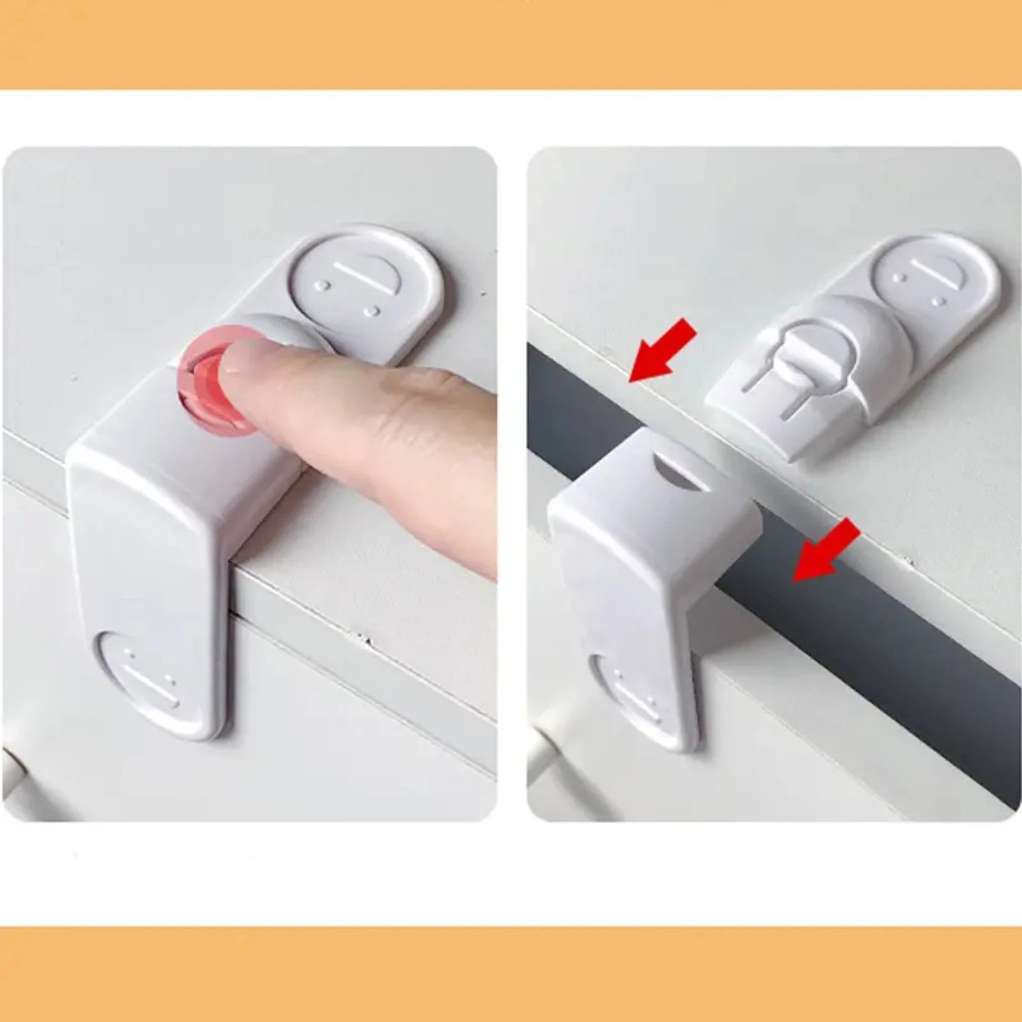Secure and Durable Child Safety Cabinet Lock with Sturdy Bracelet Buckle and Refrigerator Silicone Door Bumper - Ensure Your Bab