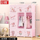 Low Profile Kids Storage Cabinet Cute Baby Clothes Organizer With Plastic Shelves For Nursery Toddler Room Furniture