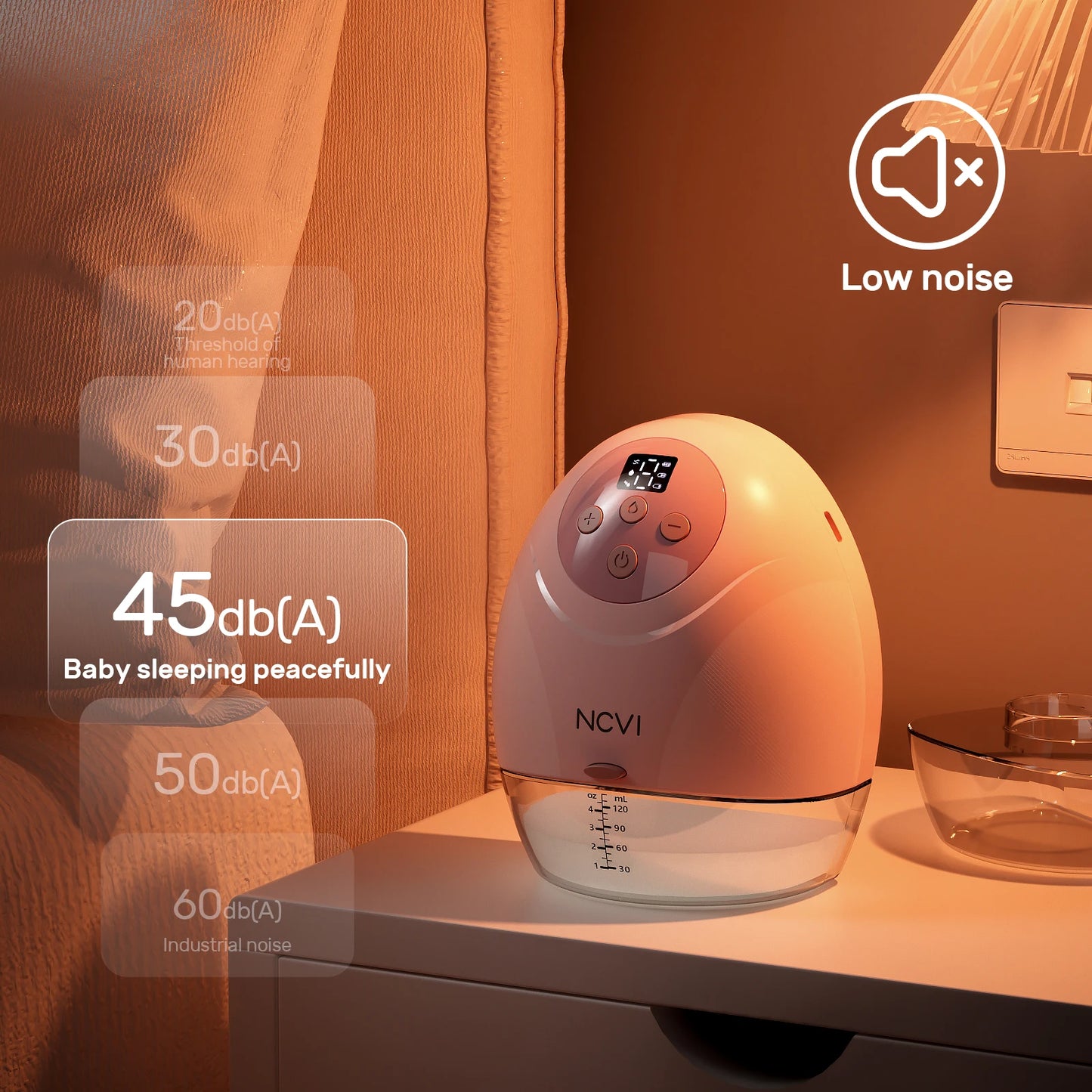 NCVI Wearable Breast Pump, Hands Free, Painless Ultra Quiet Rechargeable Battery