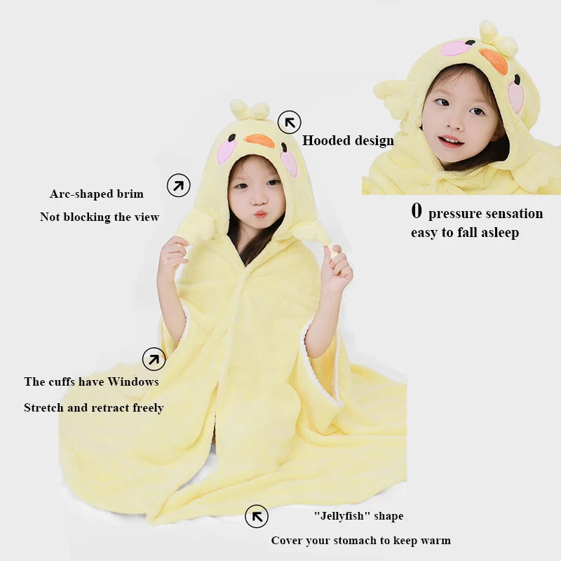 Baby Hooded Bath Towels Cartoon Animal Newborn Blanket Toddler Bathrobe Swaddle Wrap Boys Girls