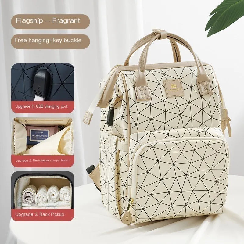 Diaper Backpack – Large Waterproof Mommy Bag with USB