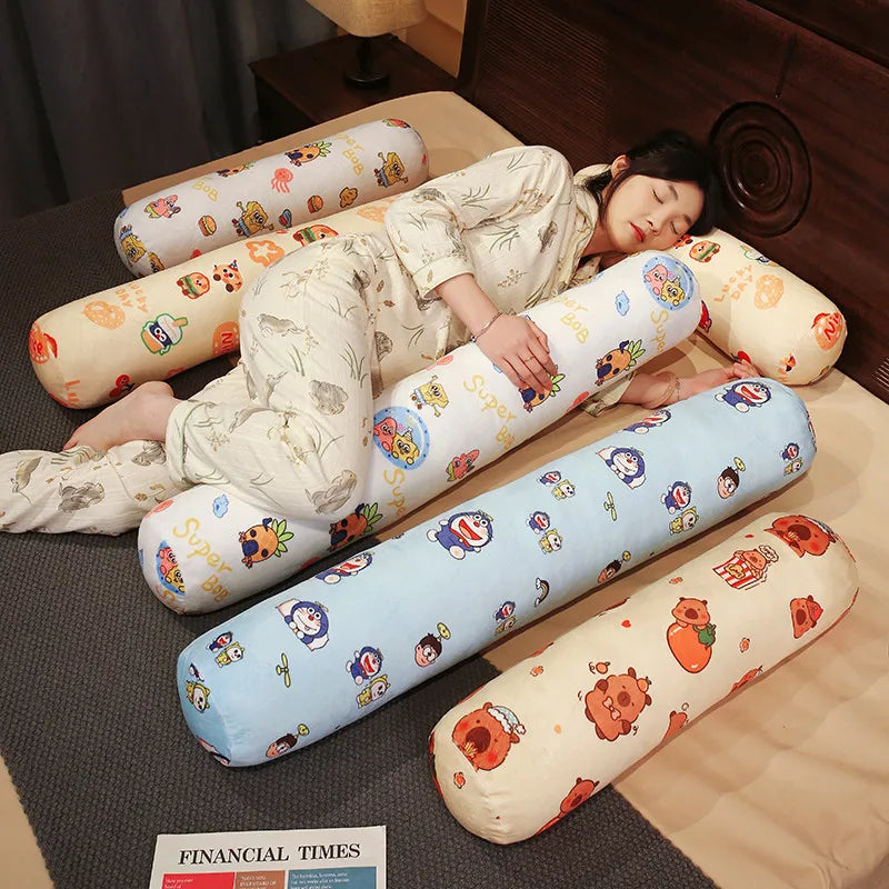 Cylindrical Throw Pillow Plush for Girls Multi-functional Sleep Support Cushion Long Bolster pregnancy Pillow Side Sleepers