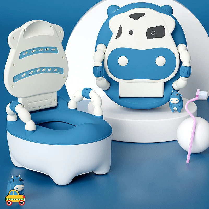 Cartoon Cow Baby Potty – Portable Toilet Seat with Lid for Toddlers