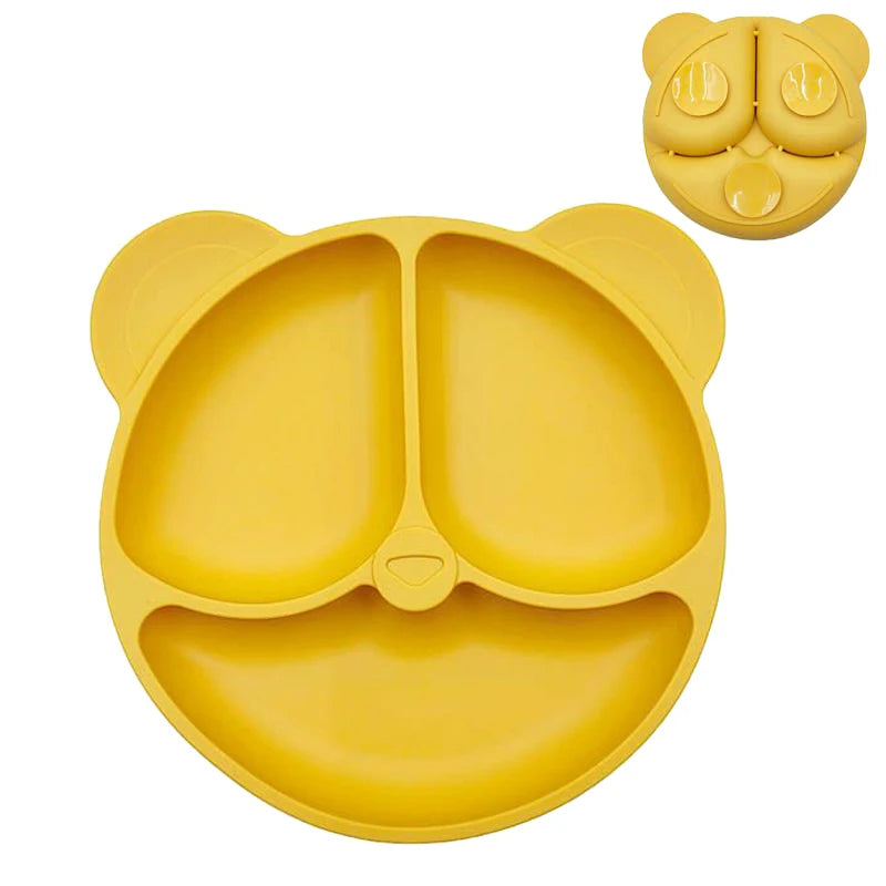 Baby Silicone Suction Plate – Cartoon Smile Face Bowl