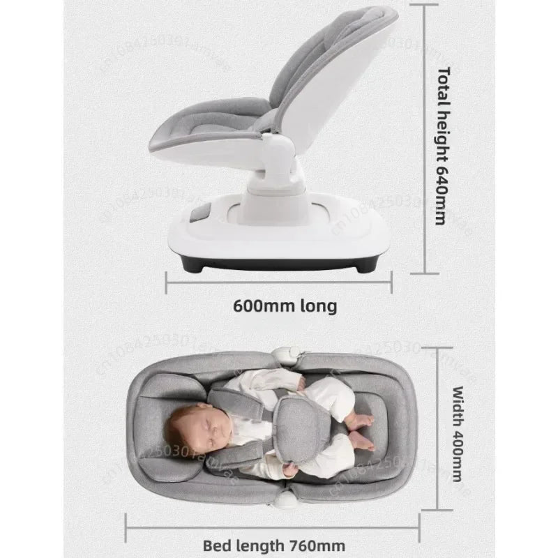 Electric Baby Soothing Chair Luxury Baby Rocking Chair  Connectable To APP  360° Rotating Baby Rocking Chair Adjustable Backrest