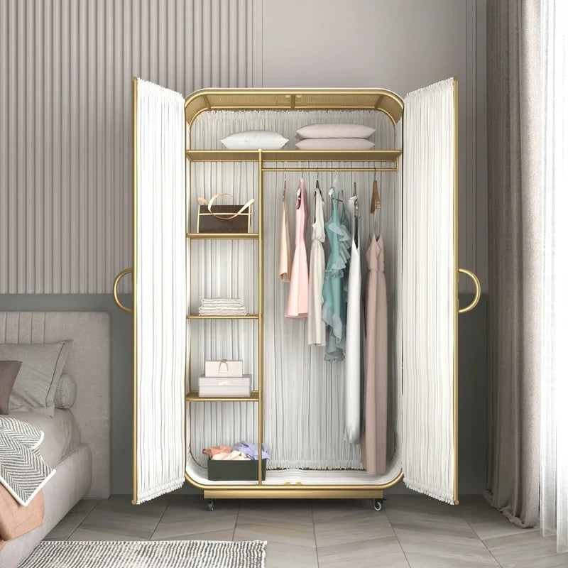 Modern Minimalist Wardrobe Organizer Storage Cube for Bedroom, Baby, and Home Furniture - Armable Metal Design