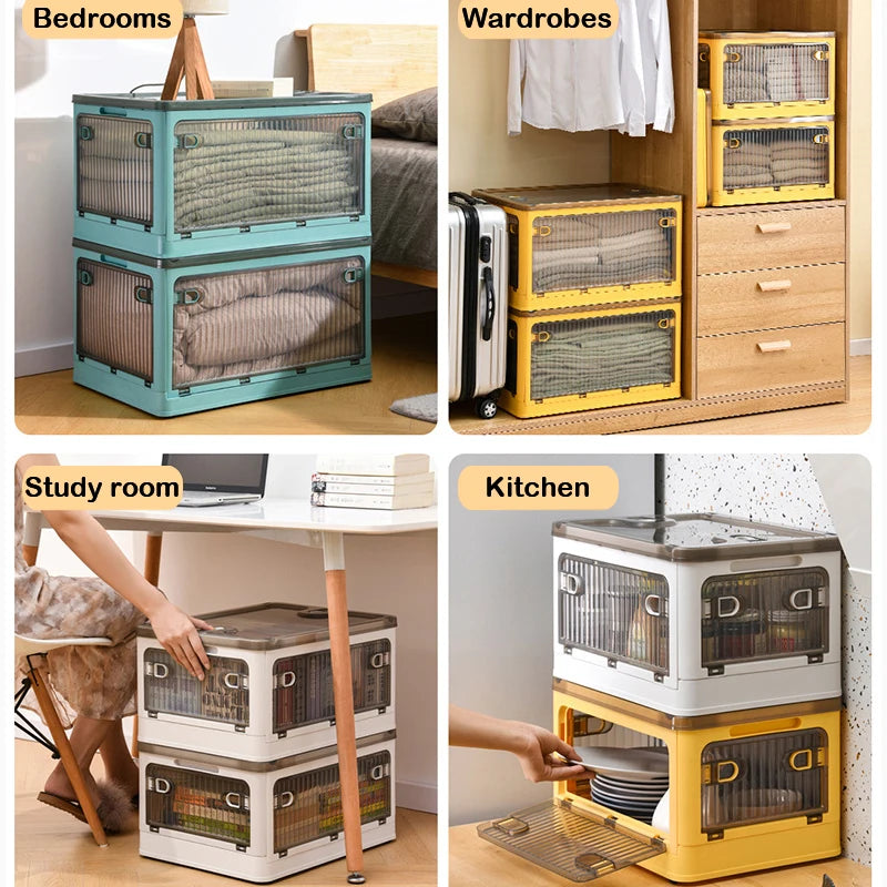 BGRORIO Foldable Storage Box Closet Organizer With Wheels Stackable Sundries Organizer Clothes Quilts Toys Books Storage Box