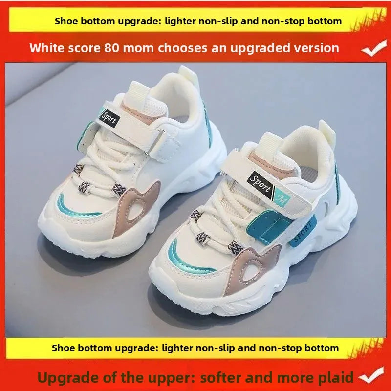 Spring Autumn New Style Children's Shoes Anti-Fall Learning to Walk Shoes Leather Surface for Babies Age 1 to 3 Kids Sports Shoe