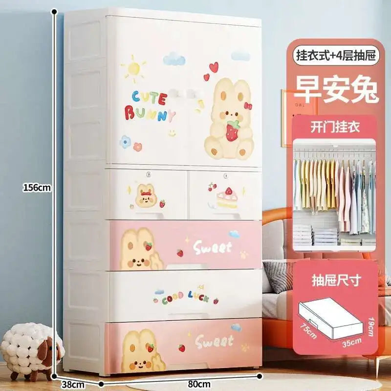 Bedroom Closet Wardrobe Storage Cabinet Plastic Cupboard Partitions Wardrobe Bedroom Baby Chest Guarda Roupa Home Furniture