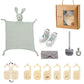 Newborn Bath Gift Set – Cotton Blanket, Milestone Cards & Rattle