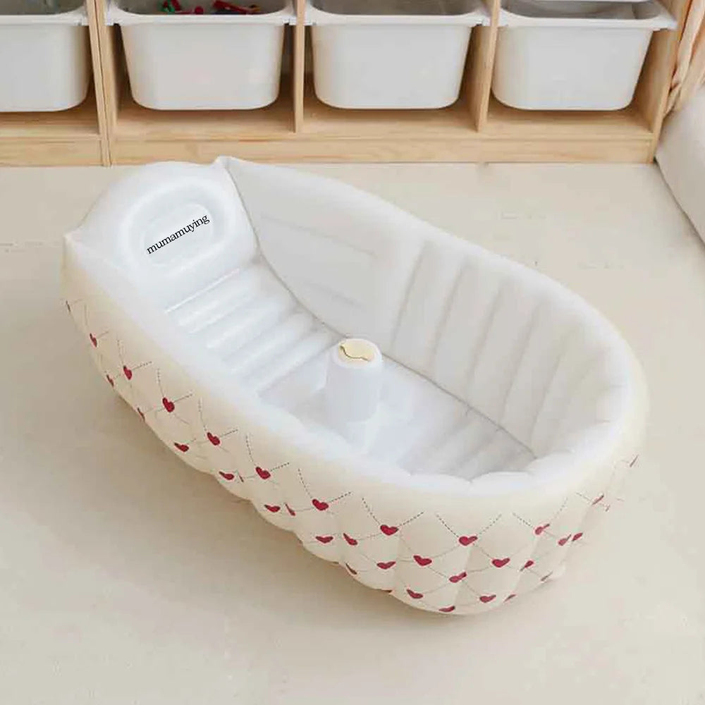 1PCS Inflatable Baby Bathtub / Baby Inflatable Chair, Toddler Bathing Tub with Air Pump Back Support Portable Seat