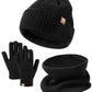 New Kids Hats Set Winter Warmth Children Knitted Gloves Hat Scarf Three-piece Set Outdoor Windproof Baby Caps Gloves Scarf Set