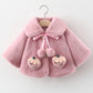 Autumn Winter Newborn Girls Clothes Korean Cute Doll Collar Fleece Warm Thick Baby Tops Cape Faux Fur Coat Kids Jacket BC1521
