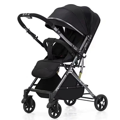 Ultra-light Four-wheel Baby Stroller Can Sit or Lie Down High-view Simple Baby Stroller Two-way Foldable Children's Stroller