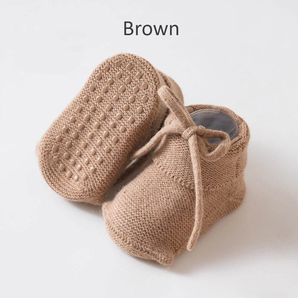 Baby Shoes Socks Warm Thick Infant Floor Socks Toddler Shoes Non-Slip Sole Casual Newborn Booties For Boys and Girls