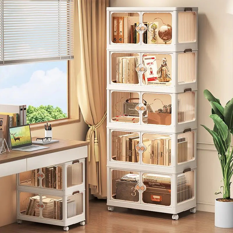 Children's Wardrobe, Bedroom, Home Storage Cabinet, Baby Storage Bin, Toy Clothing Storage Box Plastic Folding Organizer Cabinet