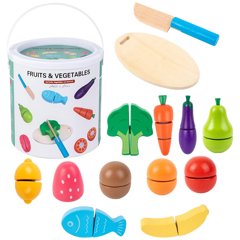 Montessori Cutting Fruit & Veg Toy Set
