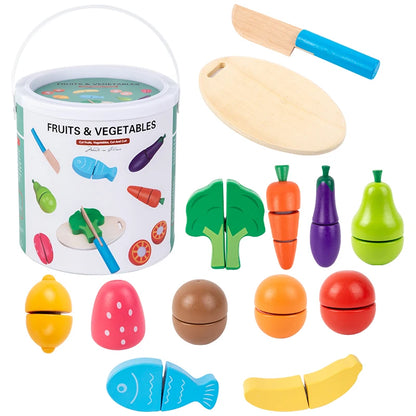Montessori Cutting Fruit & Veg Toy Set