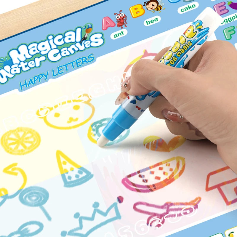 100x80CM Magic Water Drawing Mat Coloring Doodle With Reusable Magic Pens Montessori Painting Board Educational Toys Kids Gifts