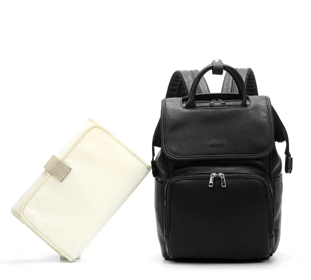 Infant & Baby PU Leather Diaper Bag – Nursing & Travel Friendly