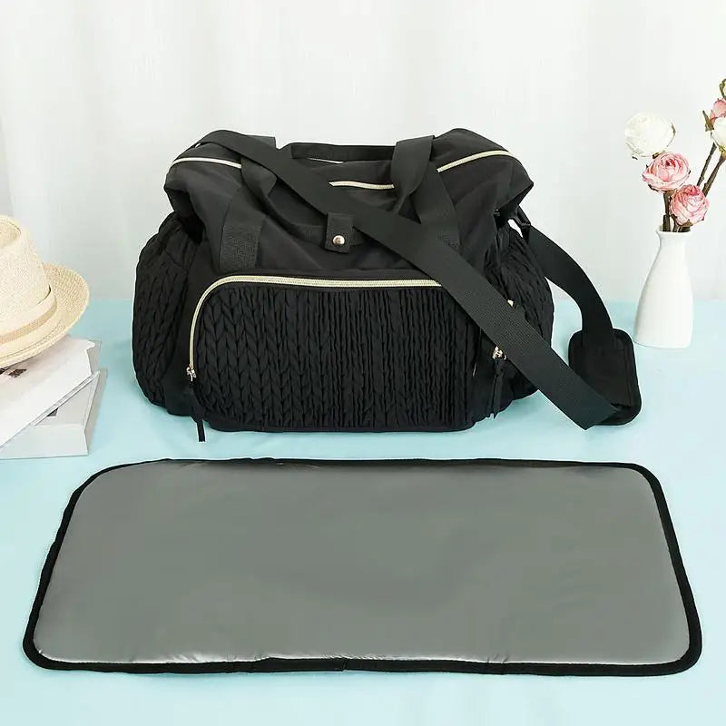 Large Mommy Tote Diaper Bag – With Pacifier Case & Travel Accessories