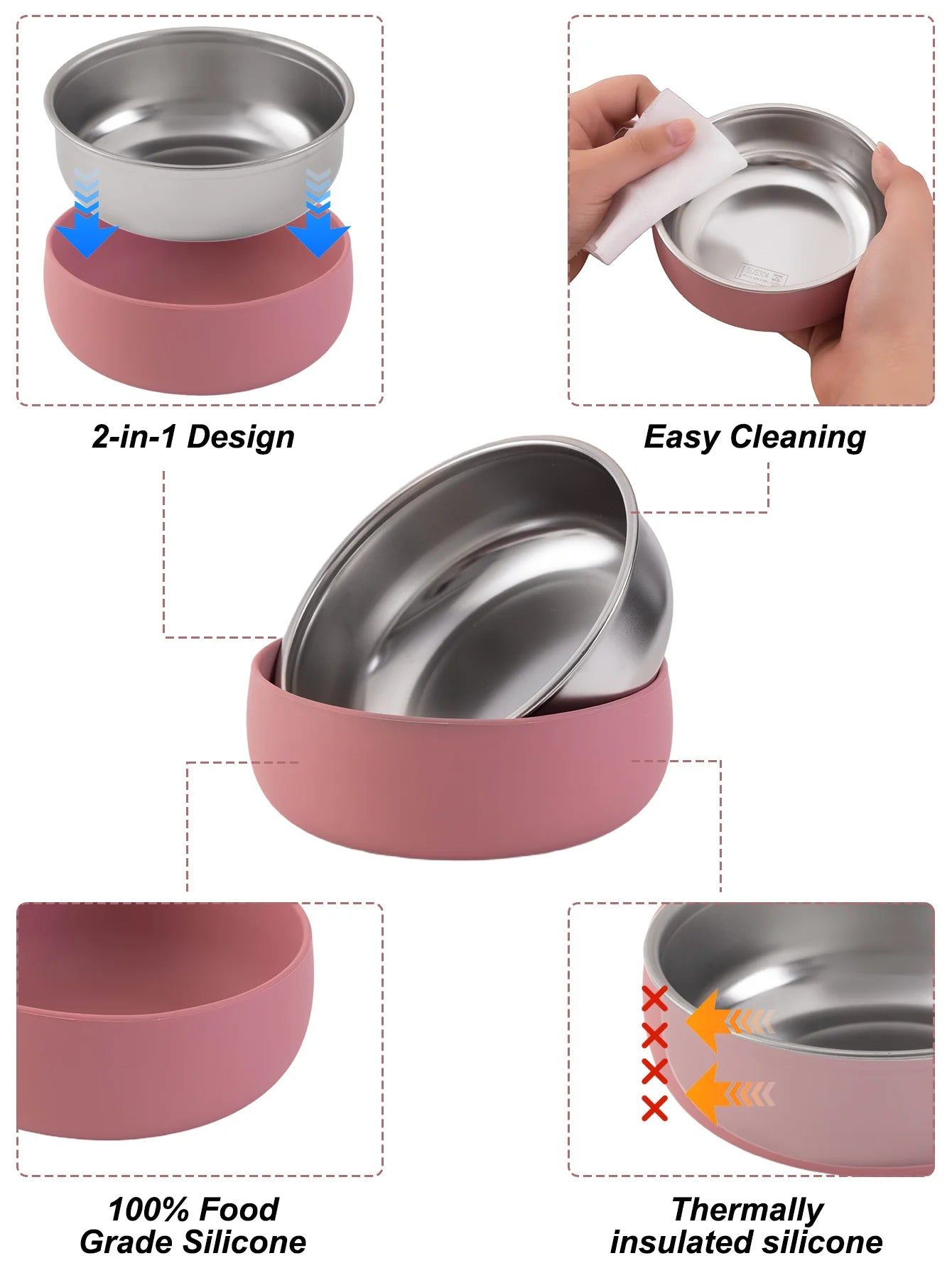 Stainless Steel Baby Feeding Plate – Non-Slip Suction Base