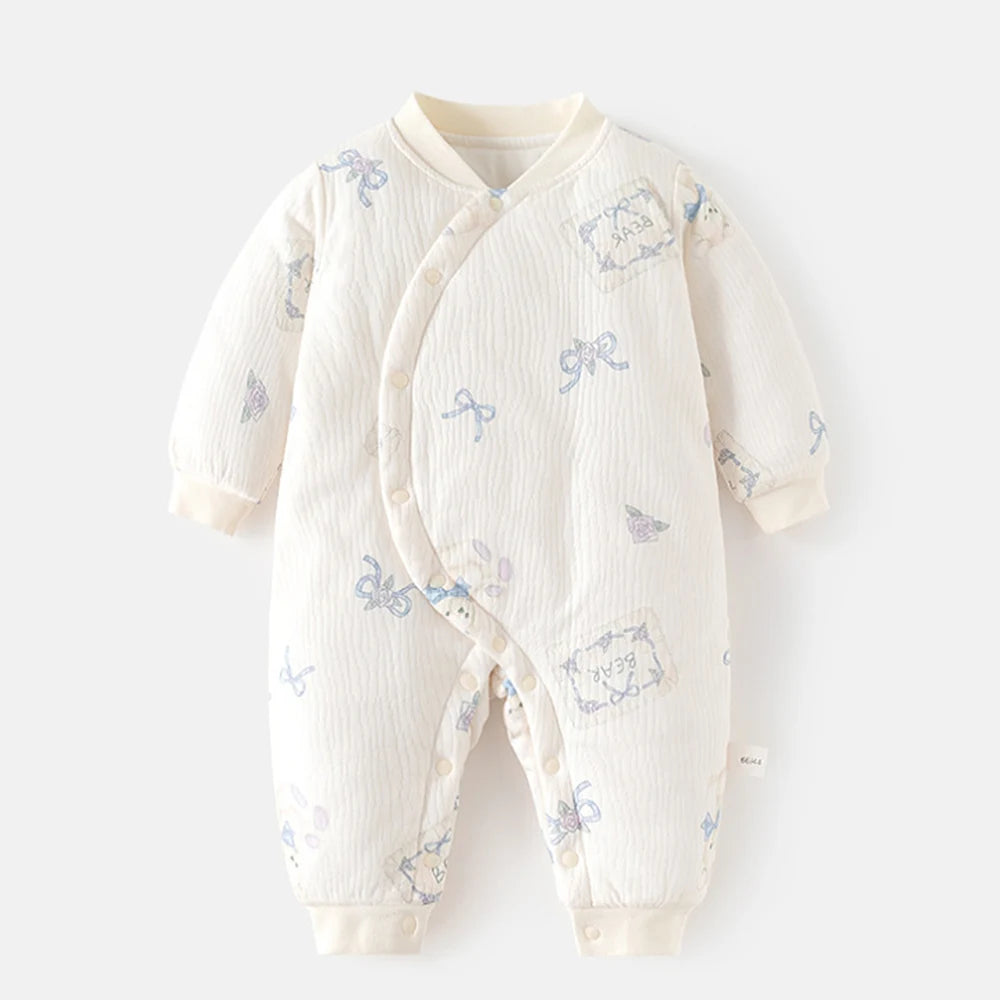 Newborn Winter Clothes Quilted Thicken Warm Christmas Baby Girl Romper 1st Birthday Baby Jumpsuit For Boys