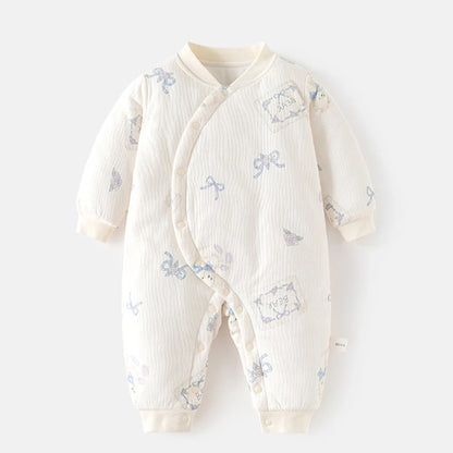 Newborn Winter Clothes Quilted Thicken Warm Christmas Baby Girl Romper 1st Birthday Baby Jumpsuit For Boys