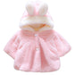 2024 Autumn Winter Outerwear Baby Girl Clothes Korean Cartoon Cute Fleece Hooded Warm Shawl Newborn Jackets Kids Coats BC1898-1
