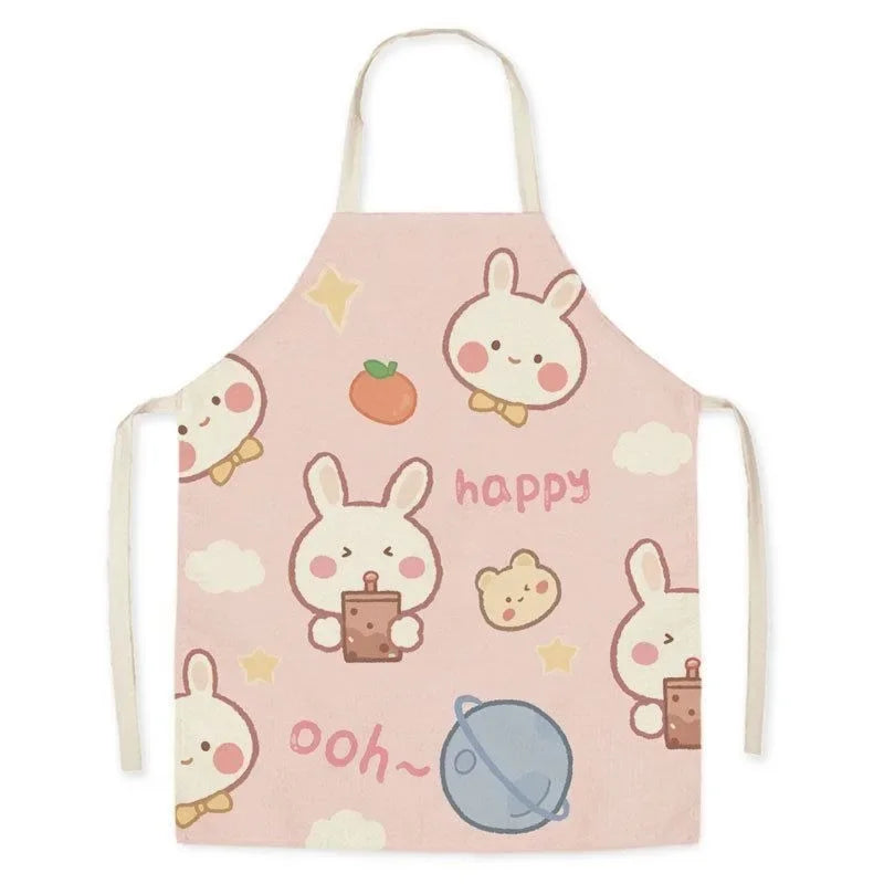 Cute little dinosaur bear rabbit pattern apron home linen children's cleaning apron kitchen cooking baking bib