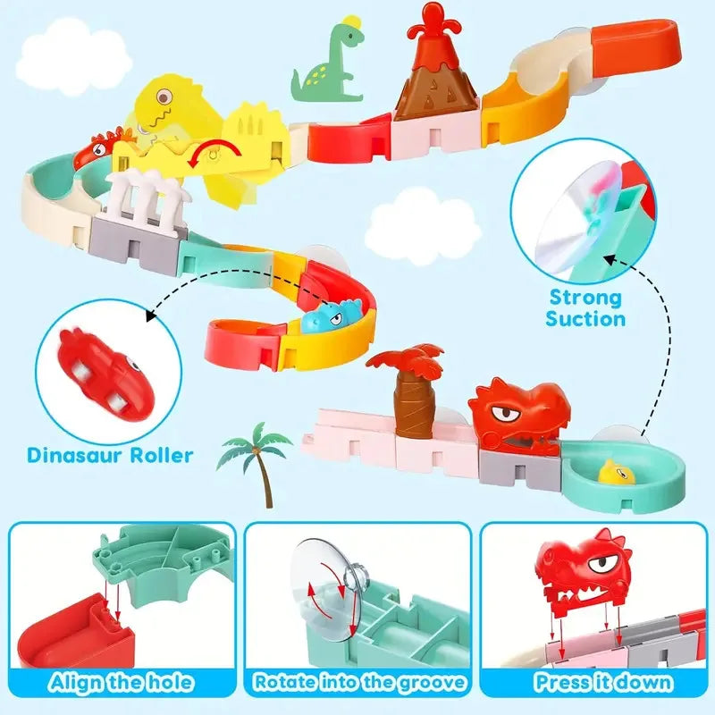 BaBy Spray Outside Pool Bathtub Toys，Water Toys for Kids Bath Toys DIY Building Water Slide Tracks Wall Track Building Set