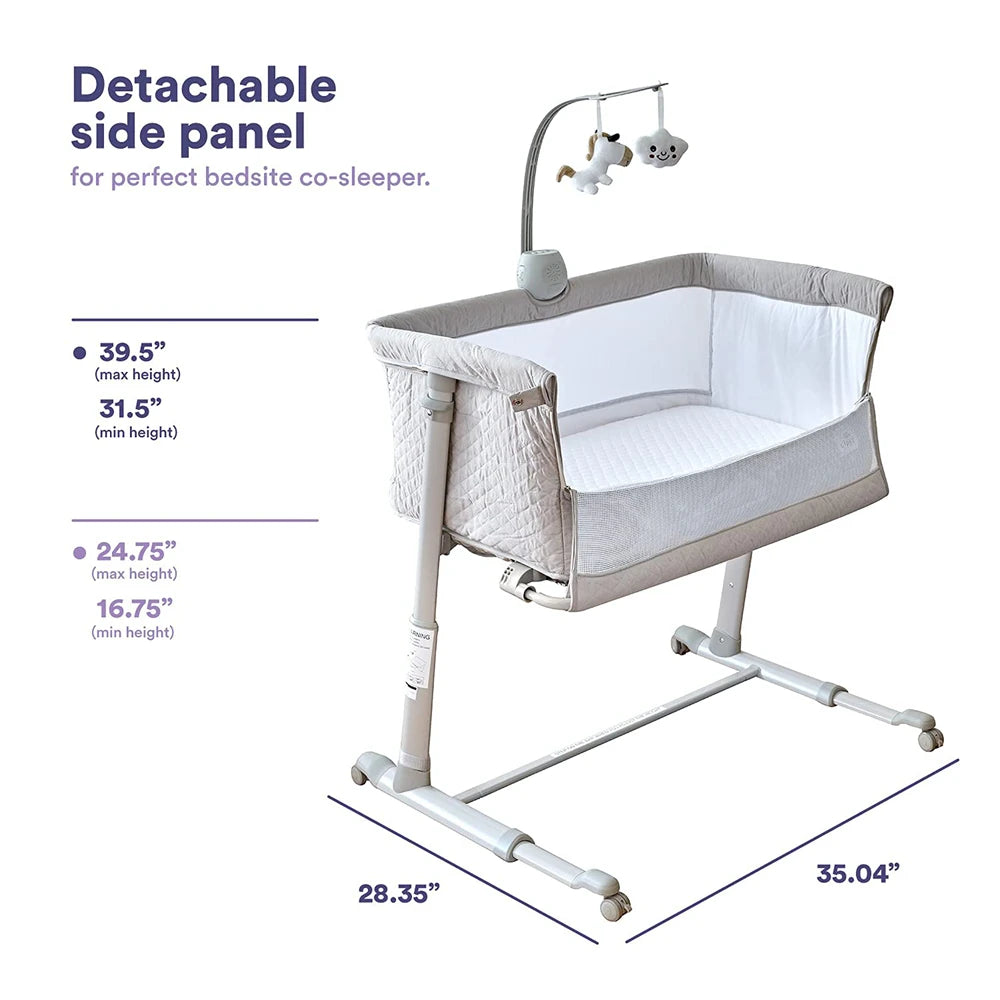 Baby Room Furniture Baby Bedside Crib New Born 9 Height Adjustable Crib Baby Bed Bedside Co-Sleeper bassinet with Mattress