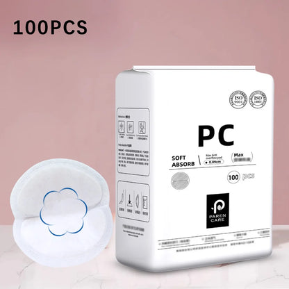 100PCS Breastfeeding Disposable Breast Nursing Pads Breathable Slim Super Absorbency Cotton Breast Pad Nurs