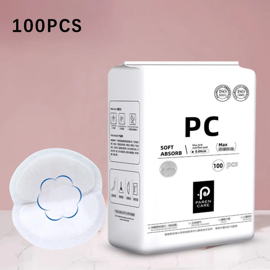 100PCS Breastfeeding Disposable Breast Nursing Pads Breathable Slim Super Absorbency Cotton Breast Pad Nurs