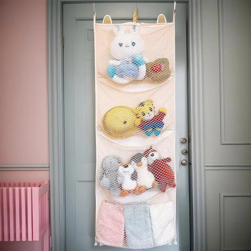 1 pcs Storage Hanging Bag Over Door Organizer For Stuffies Baby Toys Storage Animal Toy Plush/Hammock Hanging Storage Net Bag