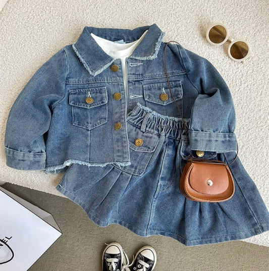 Children's Sets Kids Clothing Baby Girls Clothes Toddler Casual Fashion Streetwear Harajuku Fairy Hotsweet Jeans Two Piece Set