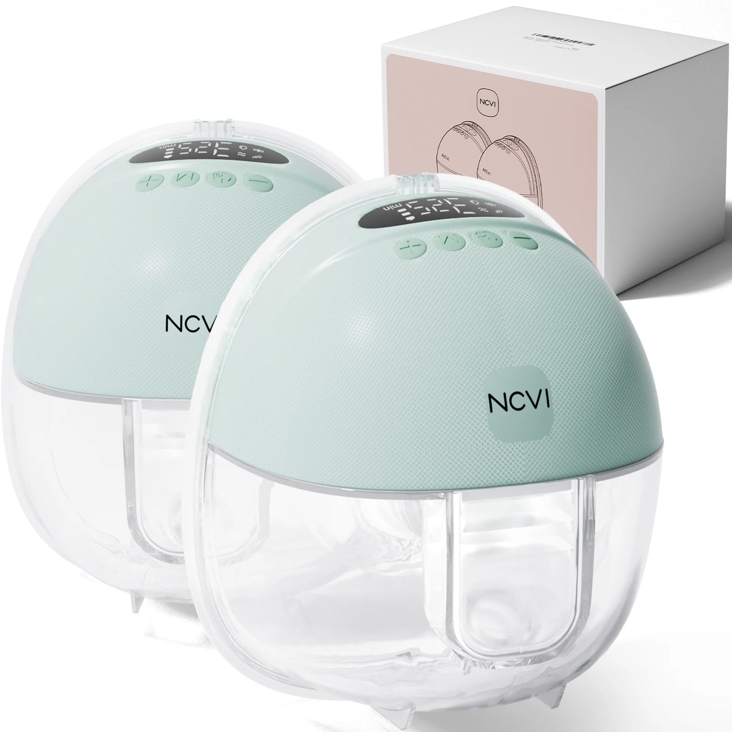 NCVI Electric Wearable Breast Pump for Breastfeeding 3 Flange Sizes, Smart Display