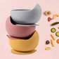 Ensemble d'apprentissage de l'autonomie alimentaire pour tout-petits – Bols en silicone avec couverts