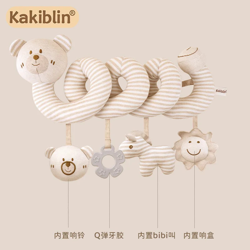 Car Seat Infant Baby Spiral Activity Hanging Toys Stroller Bar Crib Bassinet Mobile with Mirror BB Squeaker and Rattles Gift New