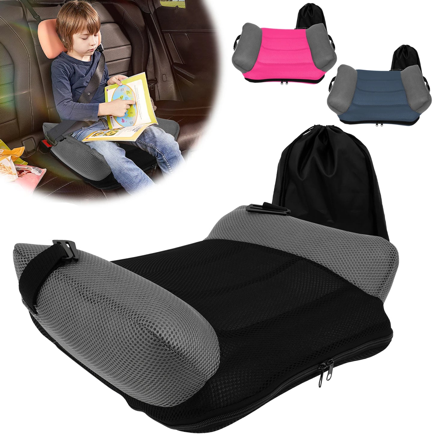 Inflatable Car Booster Seat Cushion Portable Booster Seat With Storage Bag Comfort and safety Travel PVC Mat for Kids Toddlers