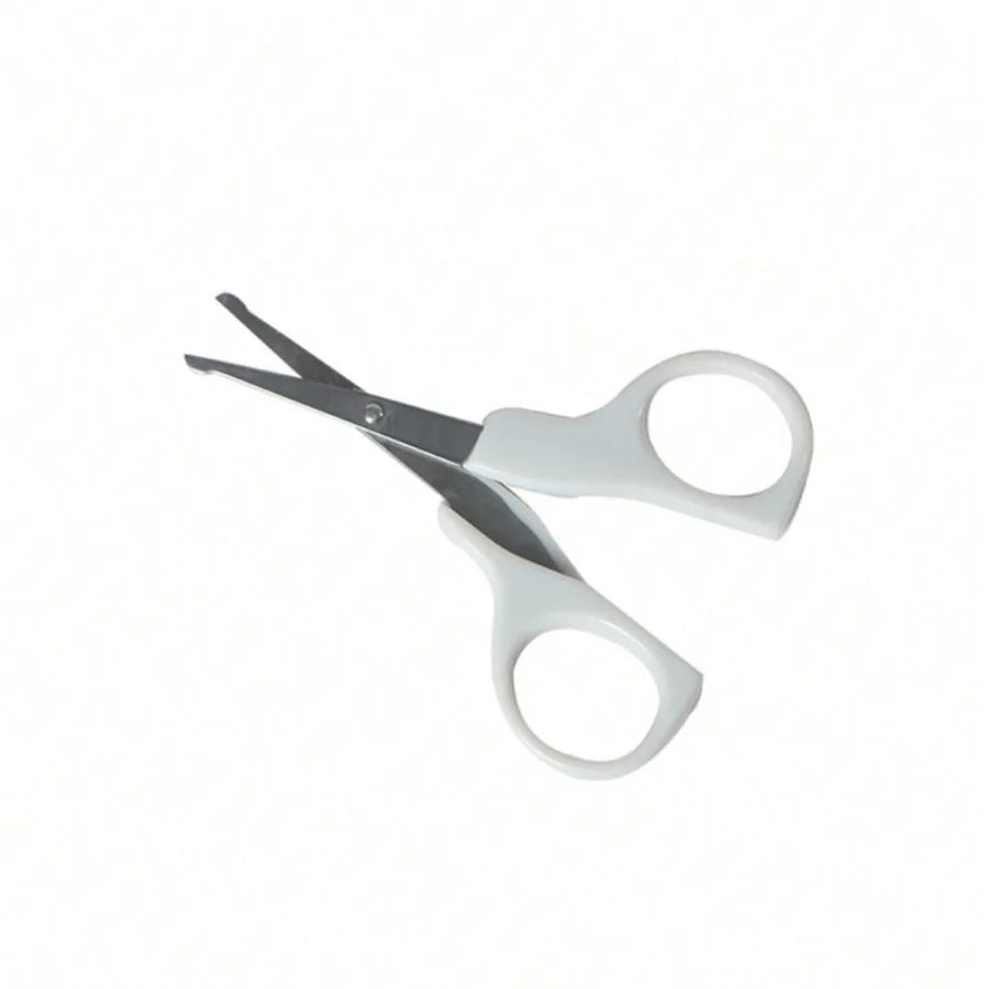 Grey baby care products set: baby comb, brush, scissors, nail clippers, care toolkit, 7-piece baby care set
