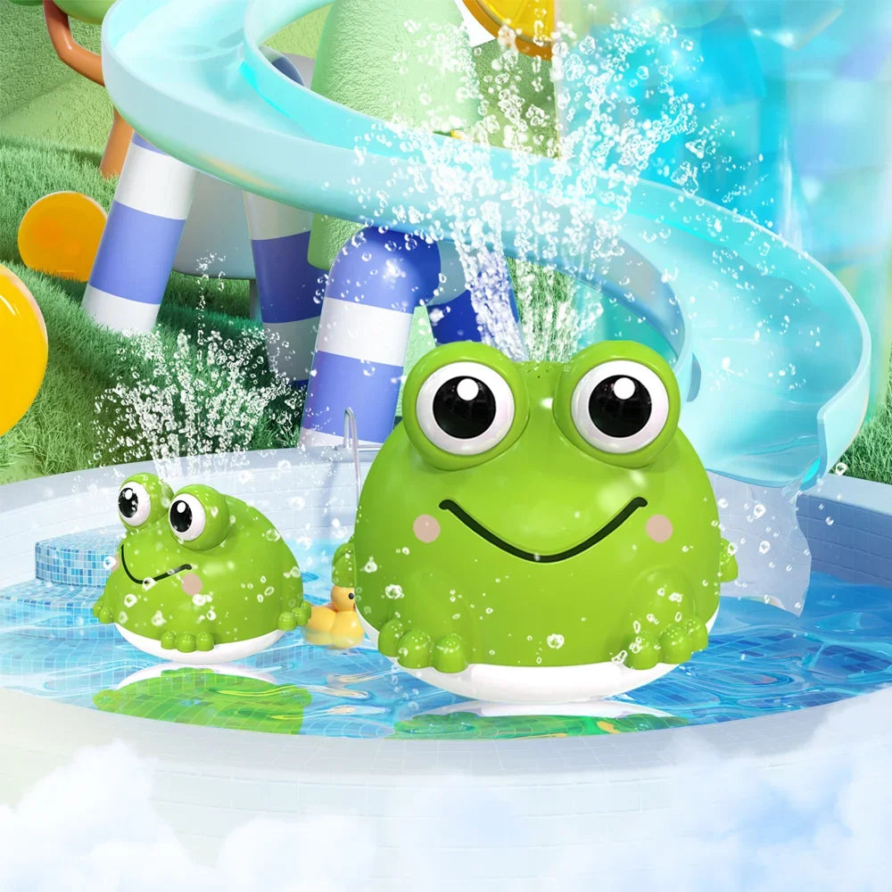 Auto Sensing LED Frog Bath Toy USB Rechargeable Water Spray Play Toy for Kids Baby Shower Gift