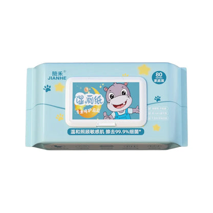 80 Sheets/4packs Extra Thick Wet Toilet Paper - Pure Water Baby Wipes, Disposable & Flushable for Adults & Kids (Bulk Pack)