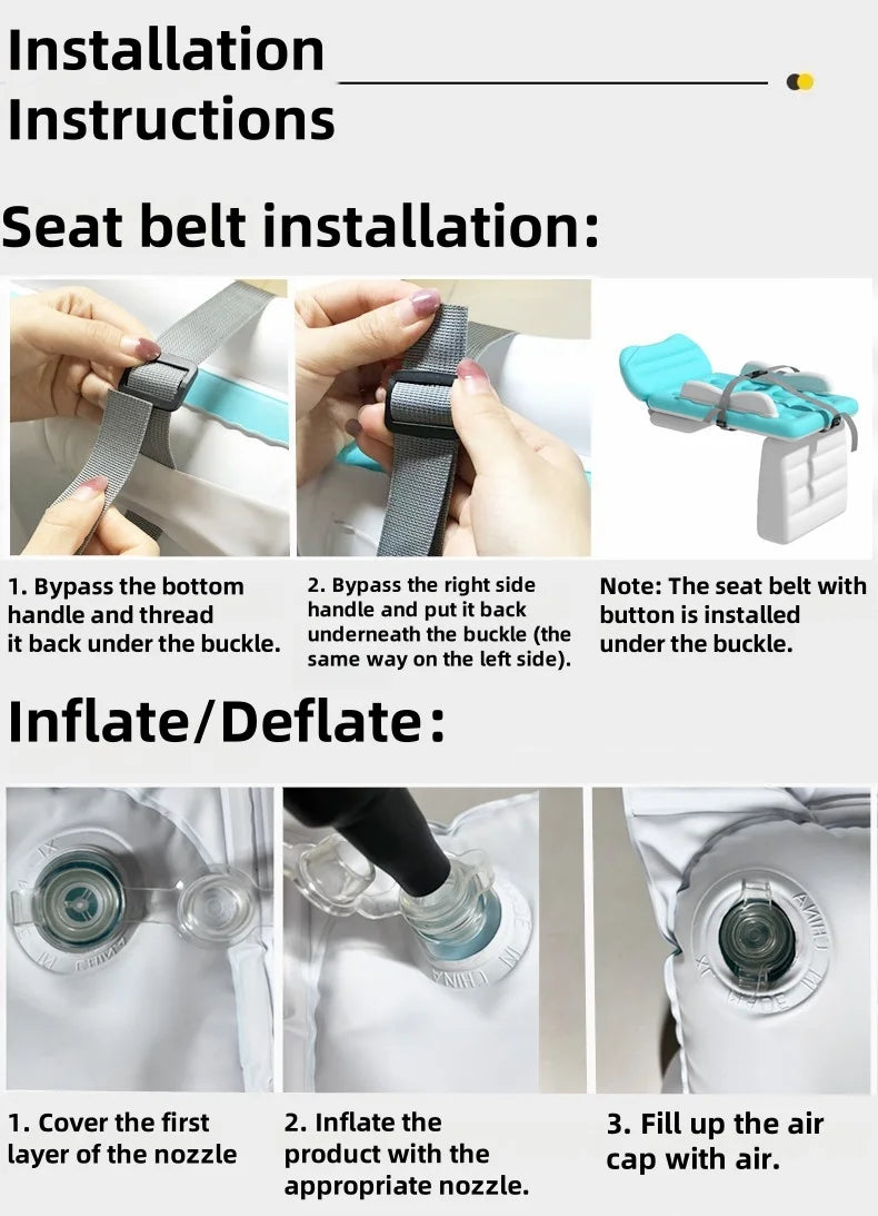 Portable Toddler Inflatable Travel Bed – Airplane & Car Seat Extender Mattress
