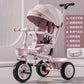 Premium Baby Tricycle 1-6 Years Old Kids Parent Push Handle Large Seat Adjustable Canopy Safety Belt Ride Outdoor Stroller Bike