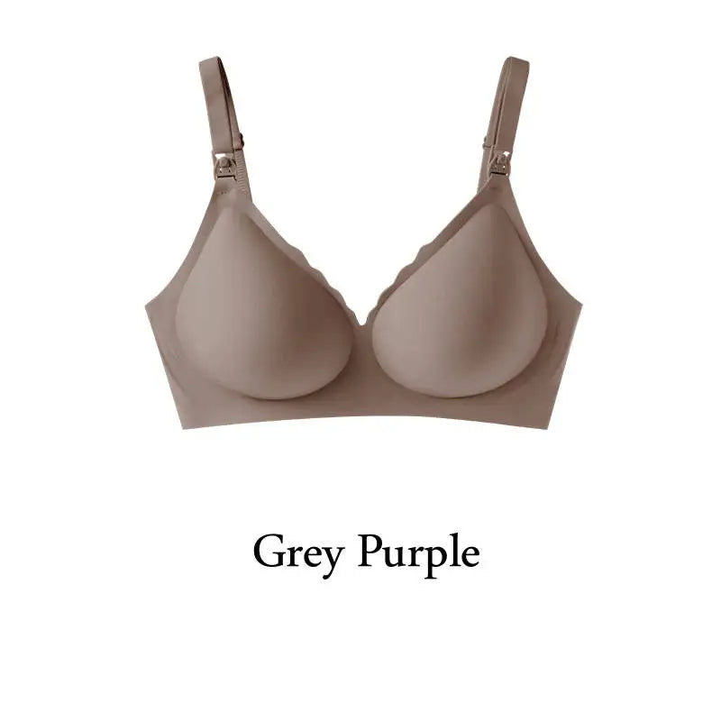 Maternity bra with push-up front to prevent sagging Seamless breathable and comfortable nursing push-up bra