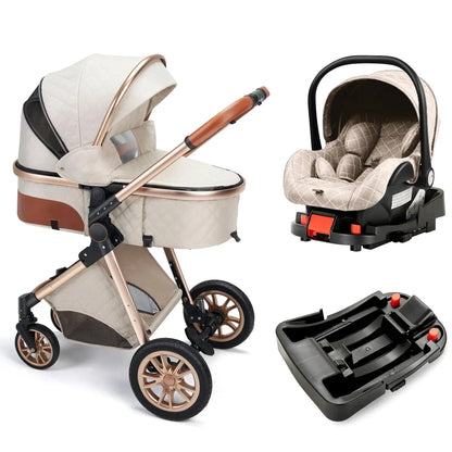 3-in-1 High Landscape Stroller with Car Seat & ISOFIX