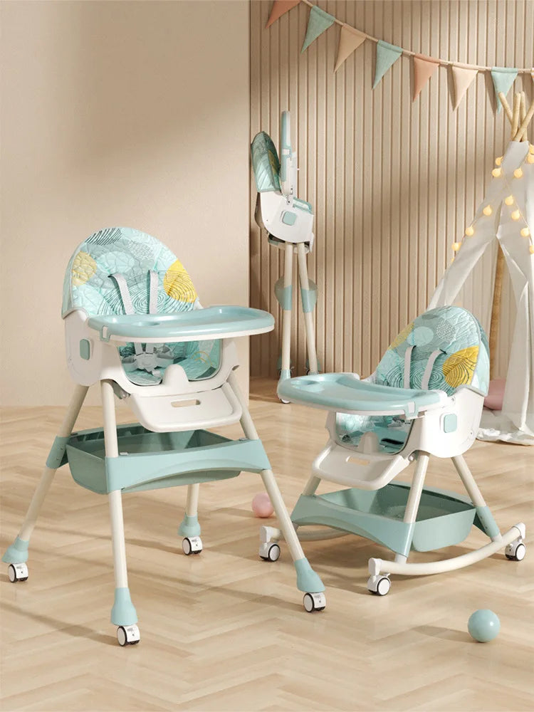 Baby Highchair Dining Chair Baby Eating Foldable Seat Multifunctional Lift Baby Dining Table Chair