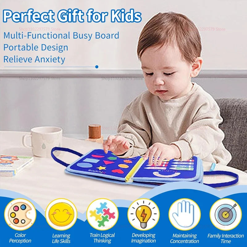 Busy Board Montessori Toys for Toddler Busy Book Sensory Preshool Early Education Learning Fine Motor Skills Toys For Children
