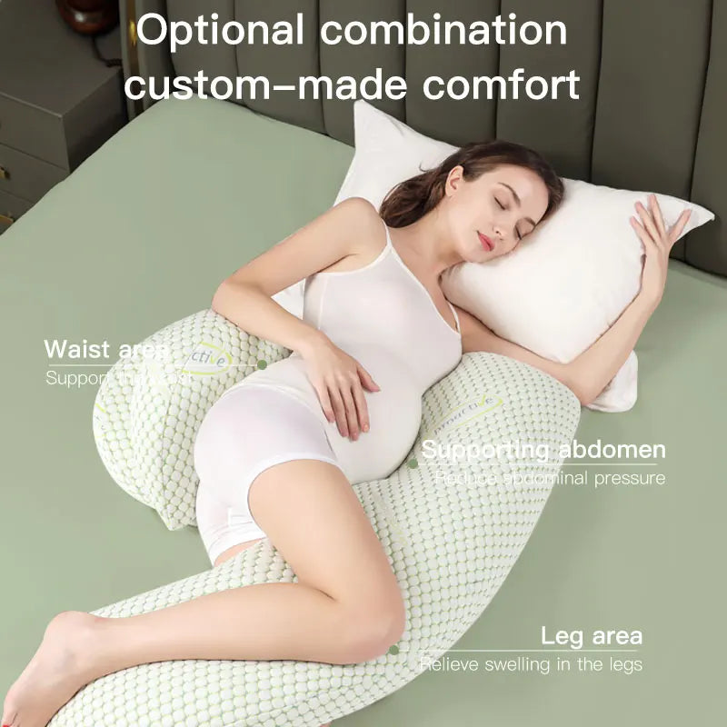 Pregnancy Pillow Multi-Functional Side-Sleeping Throw Pillow Provides a Comfortable Sleeping Position Suitable for Summer
